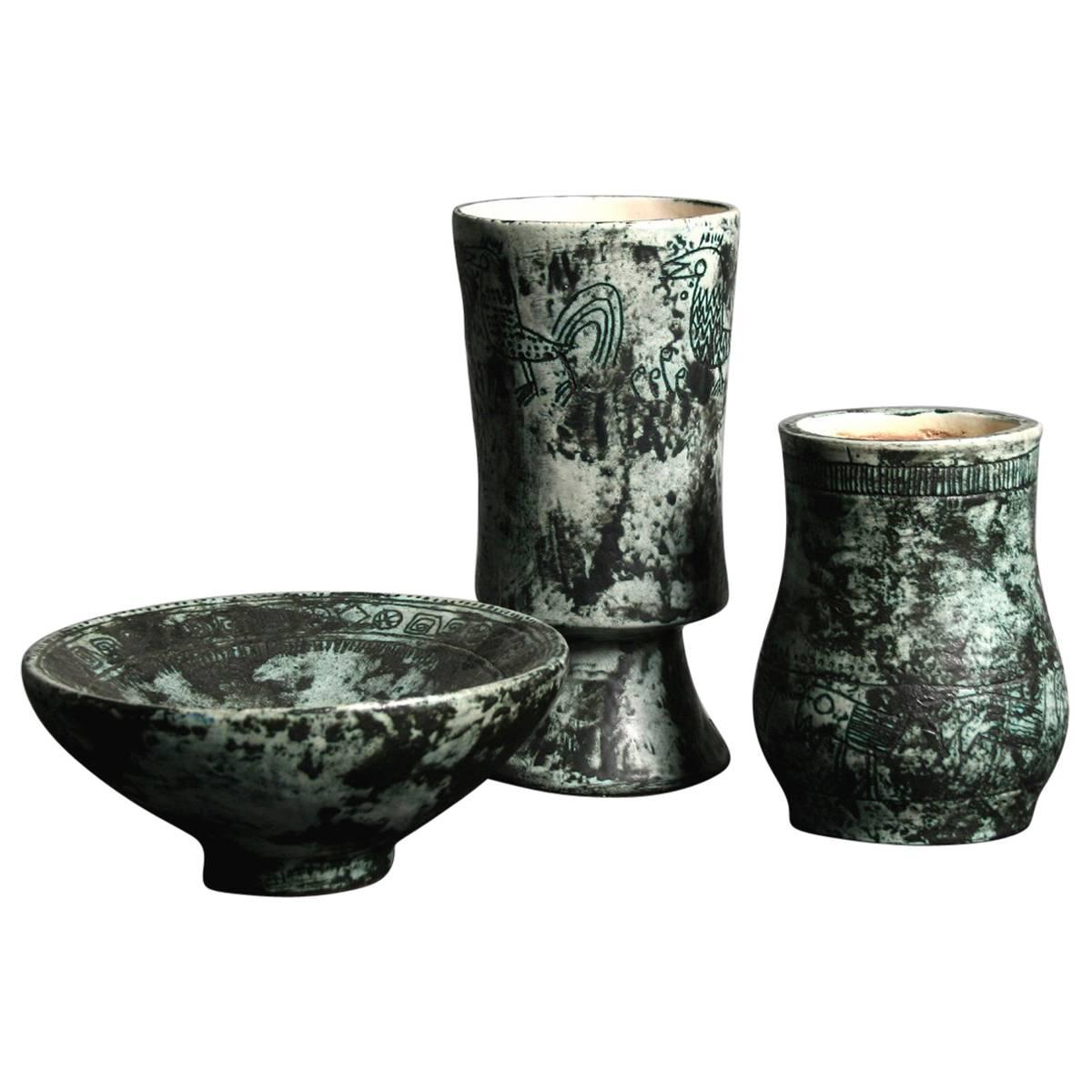 Set of Ceramic Vases by Jacques Blin