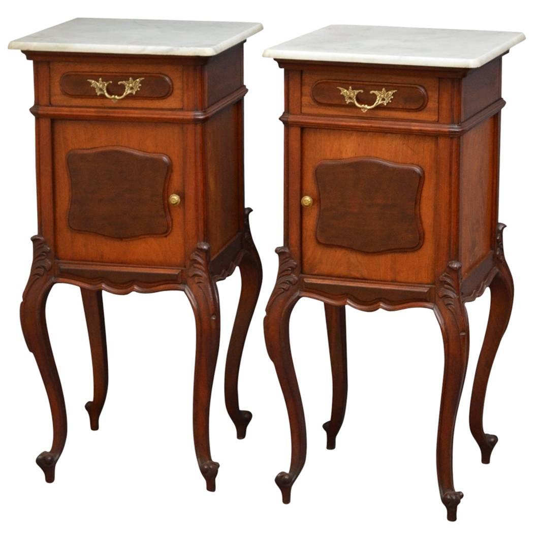 Pair of Bedside Cabinets in Mahogany