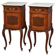 Antique Pair of Bedside Cabinets in Mahogany