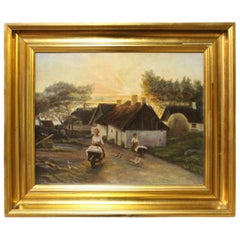Oil Painting by the Danish Painter J. Jensen, 1916