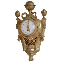 Antique Unusually Small Gilt Metal Cartel Clock F Berthoud