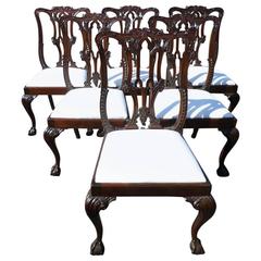 Set of Six Chippendale Merryweather & Sons Dining Chairs
