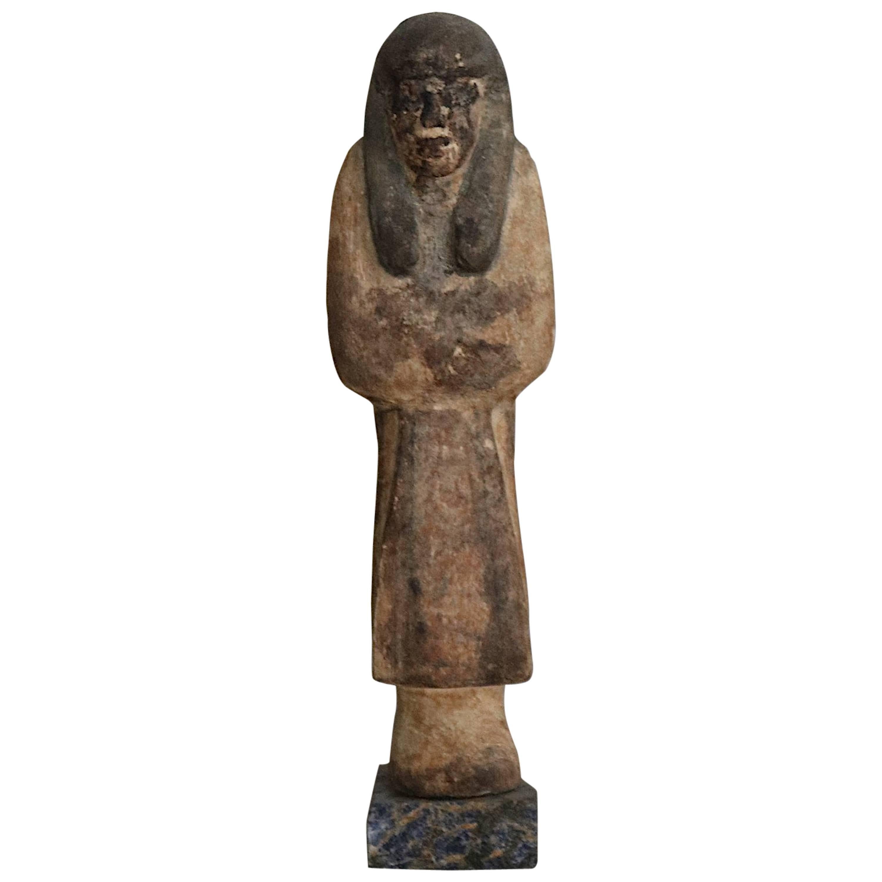 'Reis Ushabti' Wooden Figure from the Ancient Egypt For Sale