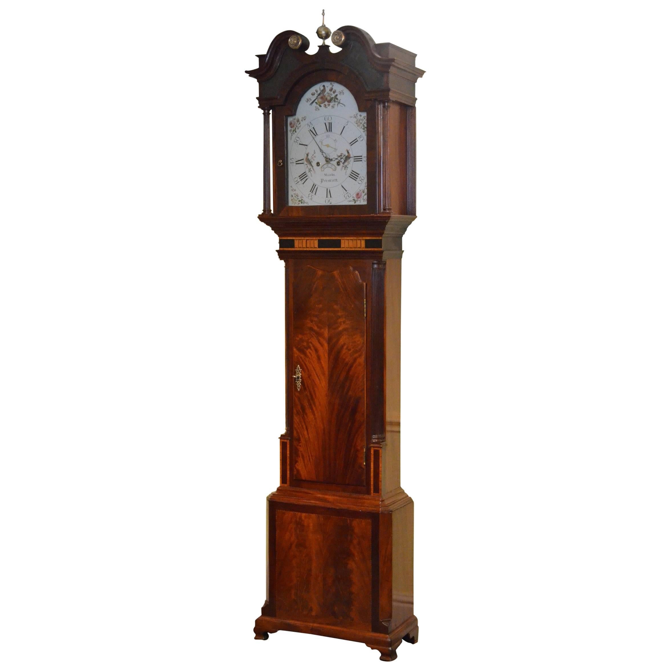 Fine Georgian Longcase Clock by Monks, Prescott