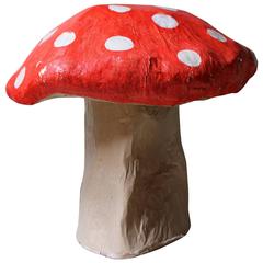 Vintage Stylised Mid-20th Century Painted Papier-Mâché Model of a Fly Agaric Toadstool