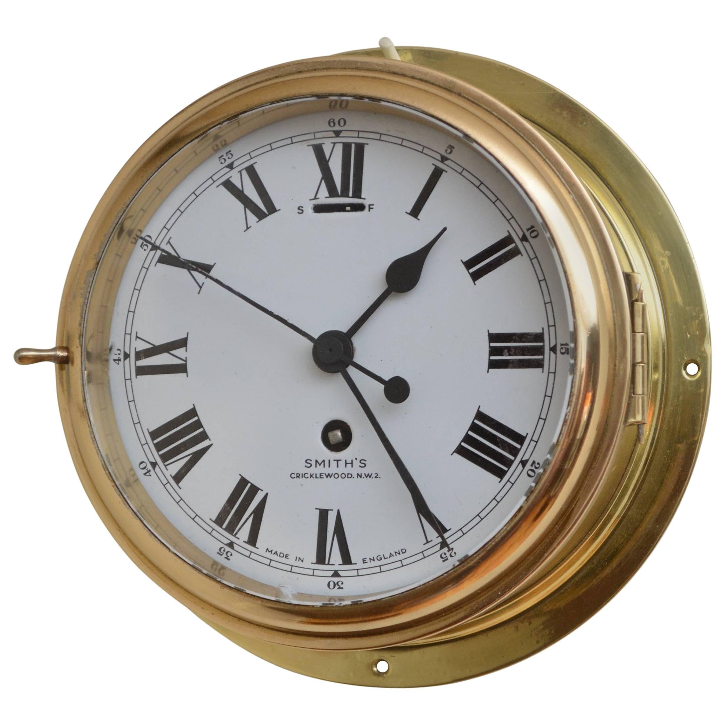 Brass Ship’s Clock by Smith’s Cricklewood