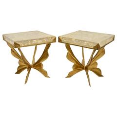 Pair of Vintage Brass Italian Butterfly Tables Vintage 1950s