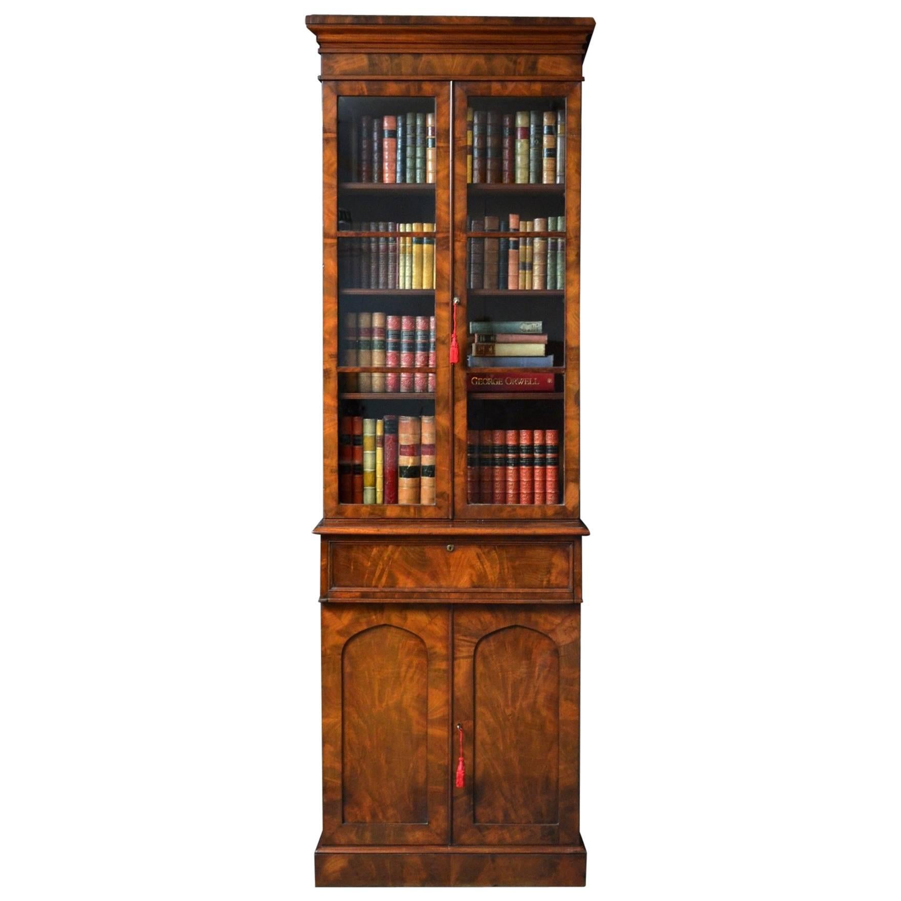 Exceptional Slim William IV Bookcase in Mahogany