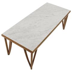 Italian Mid-Century Marble Top Coffee Table, 1960s