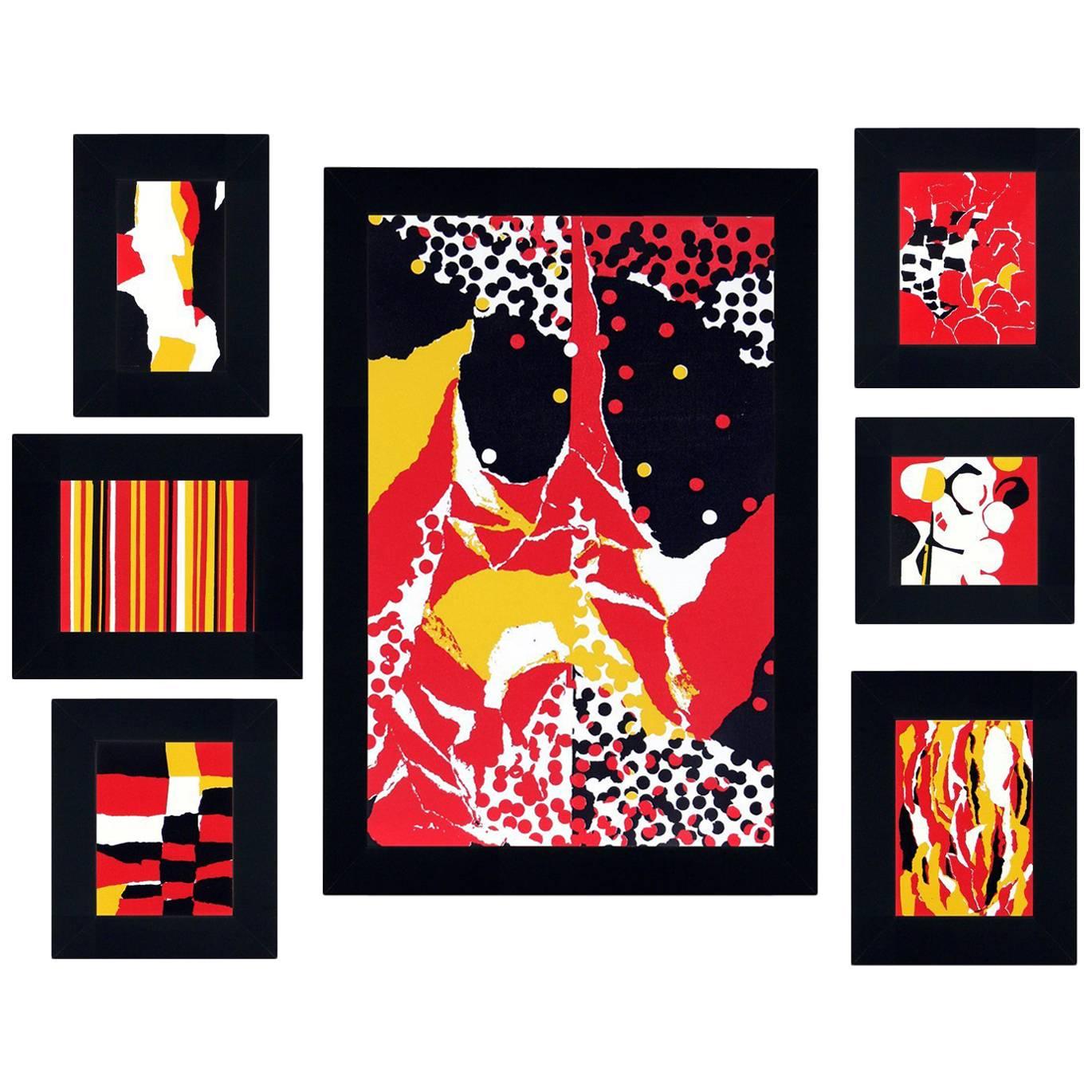 Suite aus sieben abstrakten Lithografien von Josef Albers aus der Interaktion von Farben im Angebot