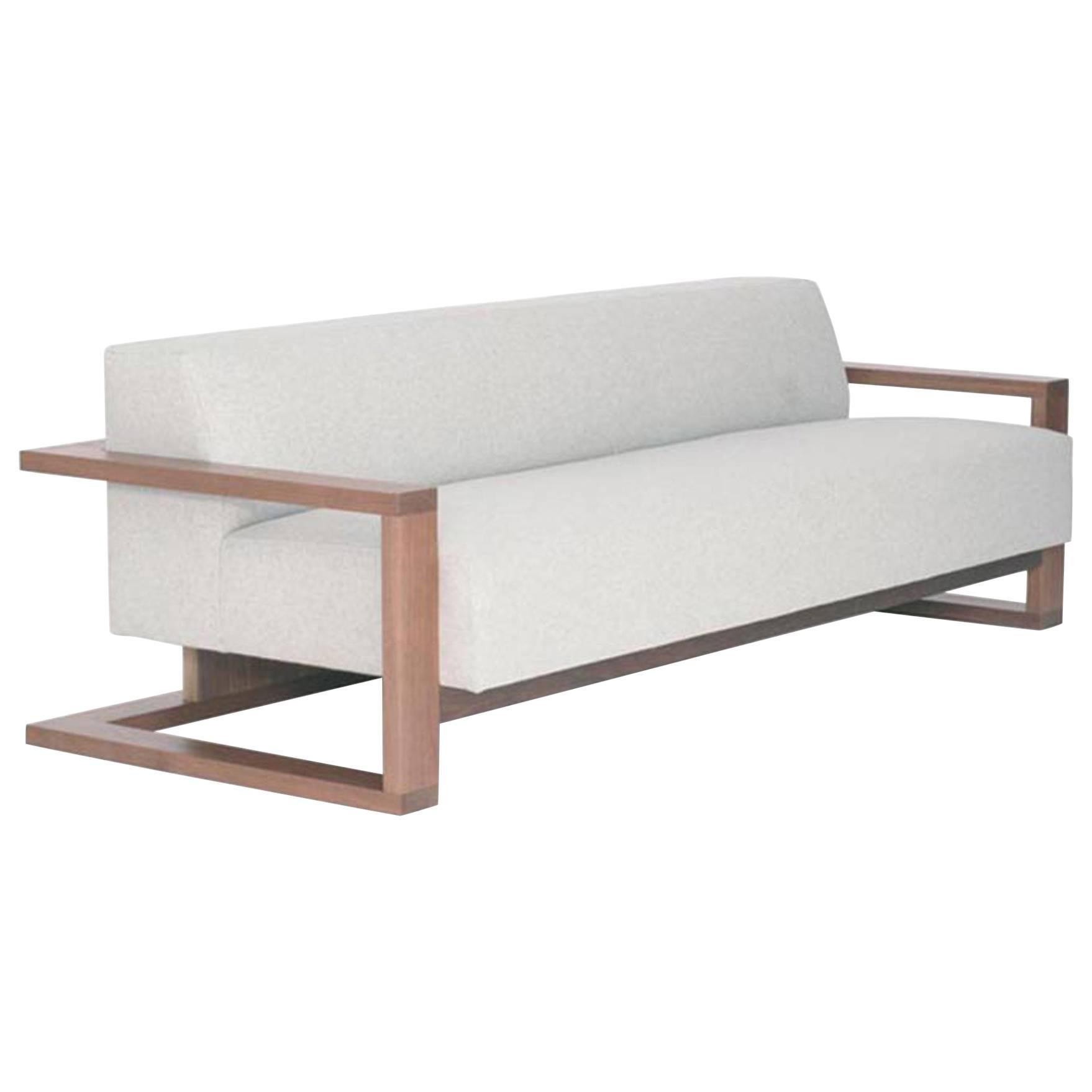 SHIMNA Caribou Sofa with Walnut Exposed Frame For Sale