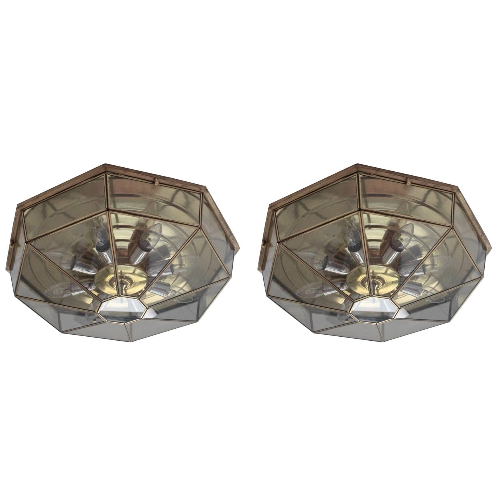 Vintage Hollywood Regency Ceiling Lights, 1970s made in Belgium For Sale