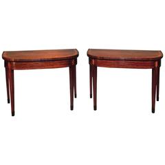 Pair of Sheraton Period Well-Figured Mahogany Card Tables 10