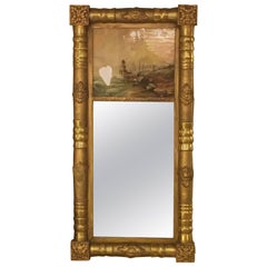 19th-20th Century Federal Style Crest Mirror