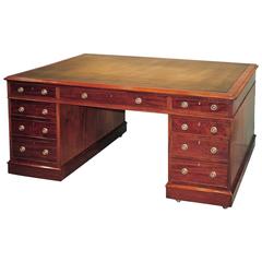 Antique Mid-19th Century Mahogany Library Partner’s Desk 6