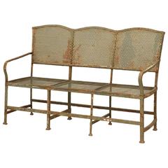 Antique French Original Paint Garden Bench 5