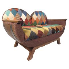 Vintage Rustic Wine Cask Loveseat