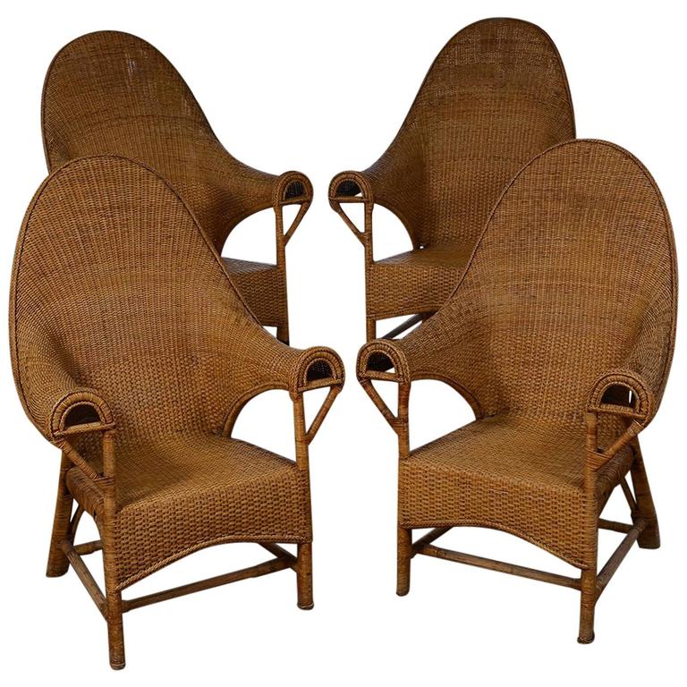 Vintage Italian Wicker Chairs at 1stDibs