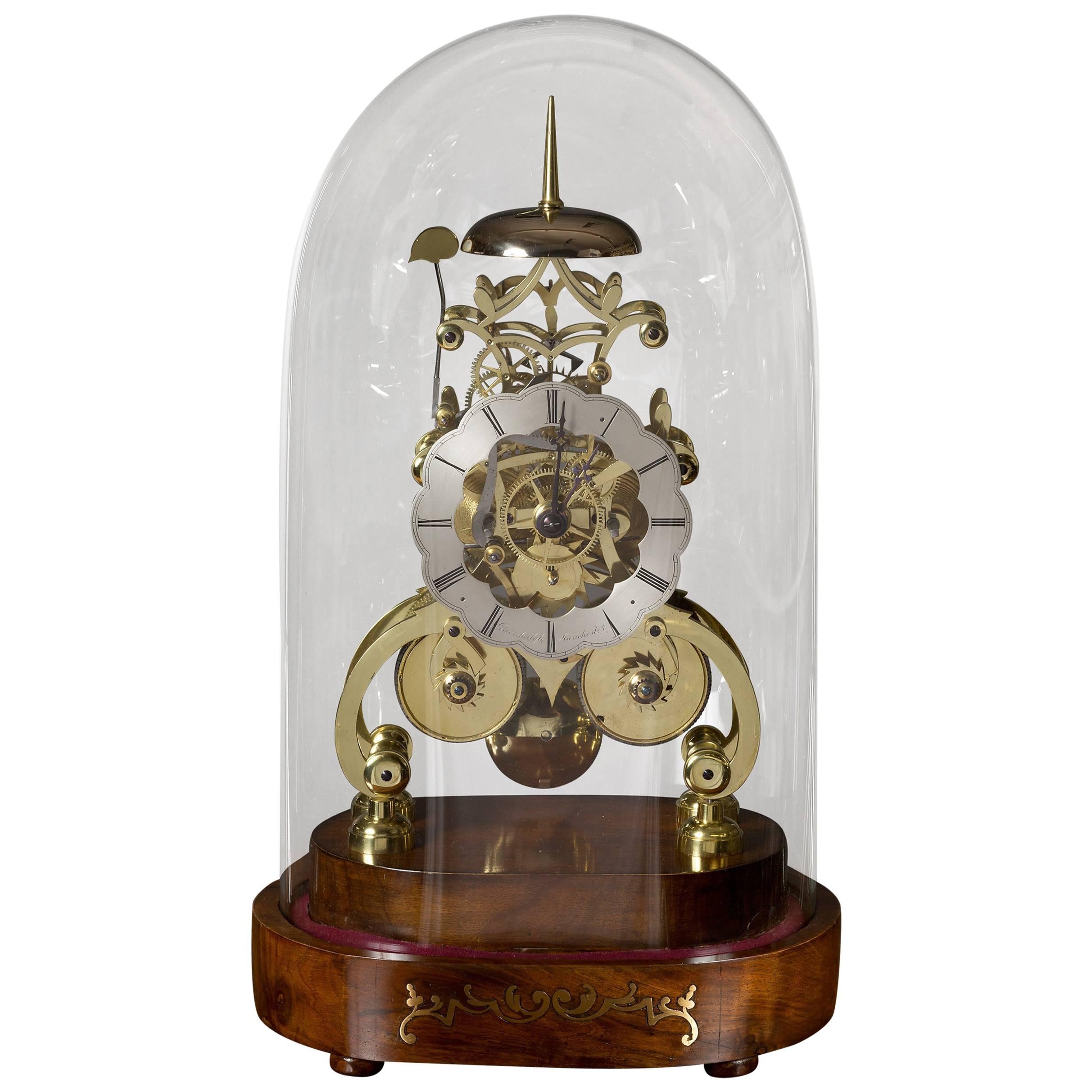 Victorian Double Fusee Skeleton Clock by Greenhalgh, Manchester For Sale
