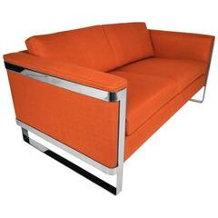 Milo Baughman Floating Chrome Sofa 5