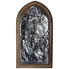 19th Century Silver Plaque of the Madonna of Monserrat