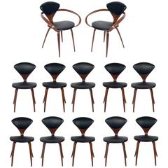 Set of 12 Sculptural Dining Chairs by Norman Cherner for Plycraft