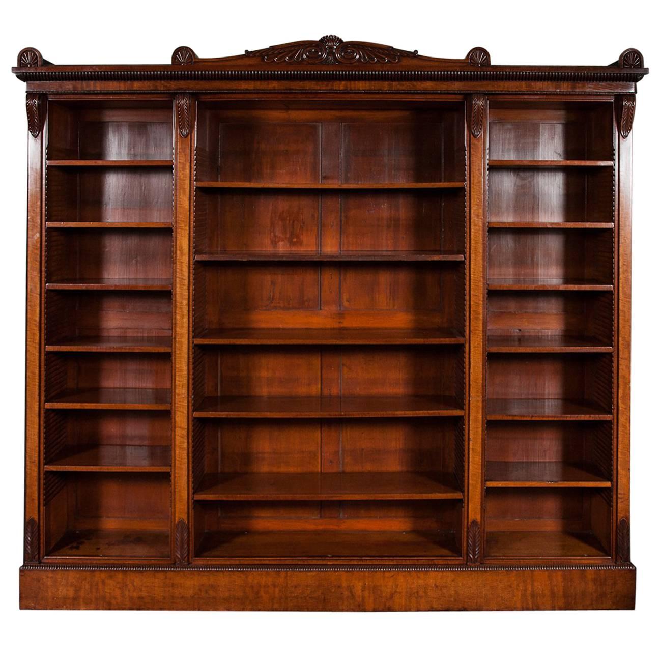 George IV Mahogany Open Bookcase