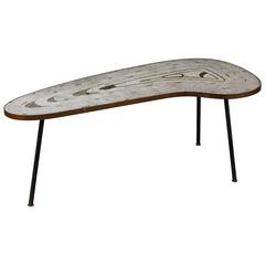 Stunning Kidney Shaped Mosaic Top Coffee Table