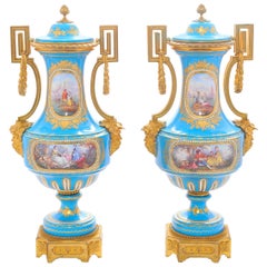 Pair of 19th Century 'Sevres' Classical Vases