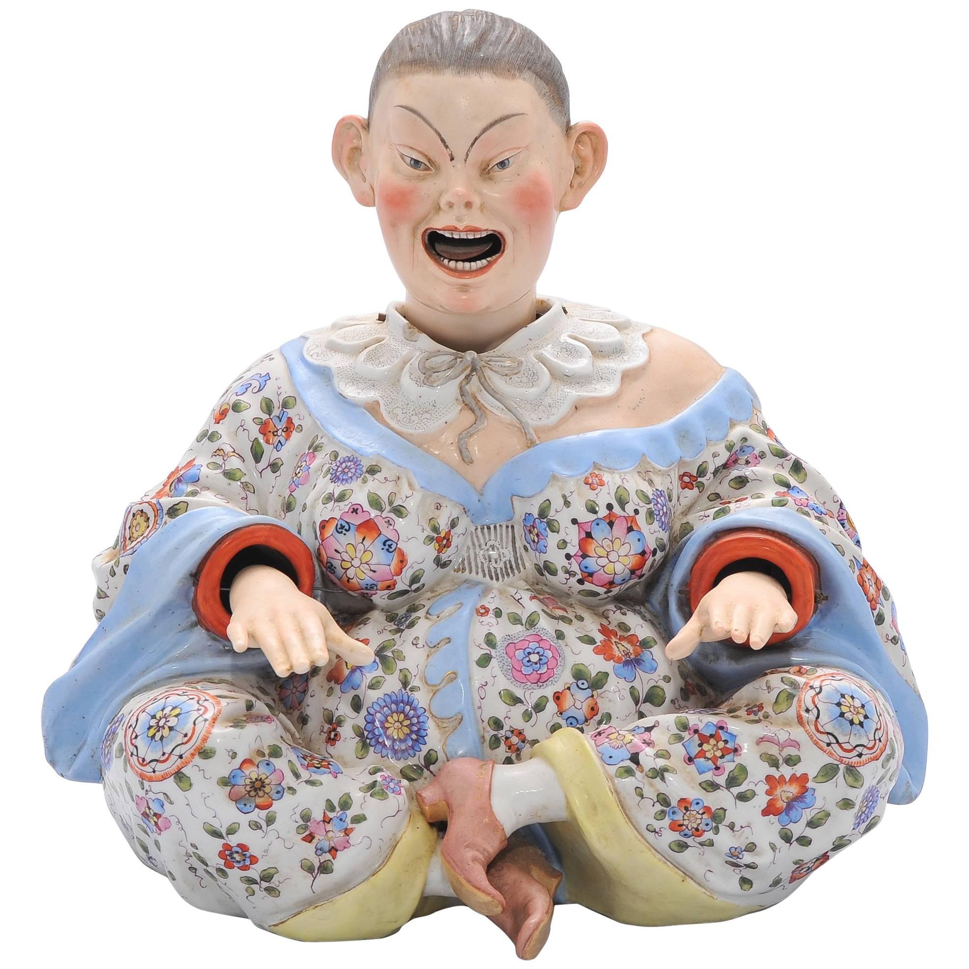 Large 19th Century Meissen Style Nodding Buddha