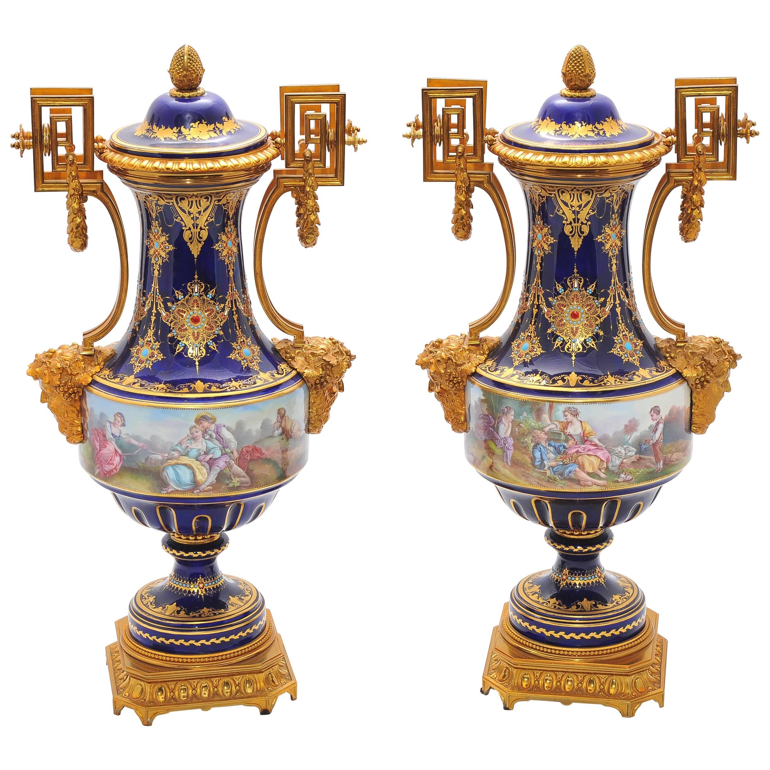 Pair of Antique Sèvres Vases