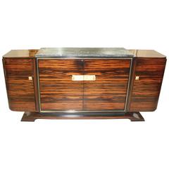 Masterpiece Art Deco Sideboard/Buffet Exotic Macassar Ebony by Maurice Rinck.