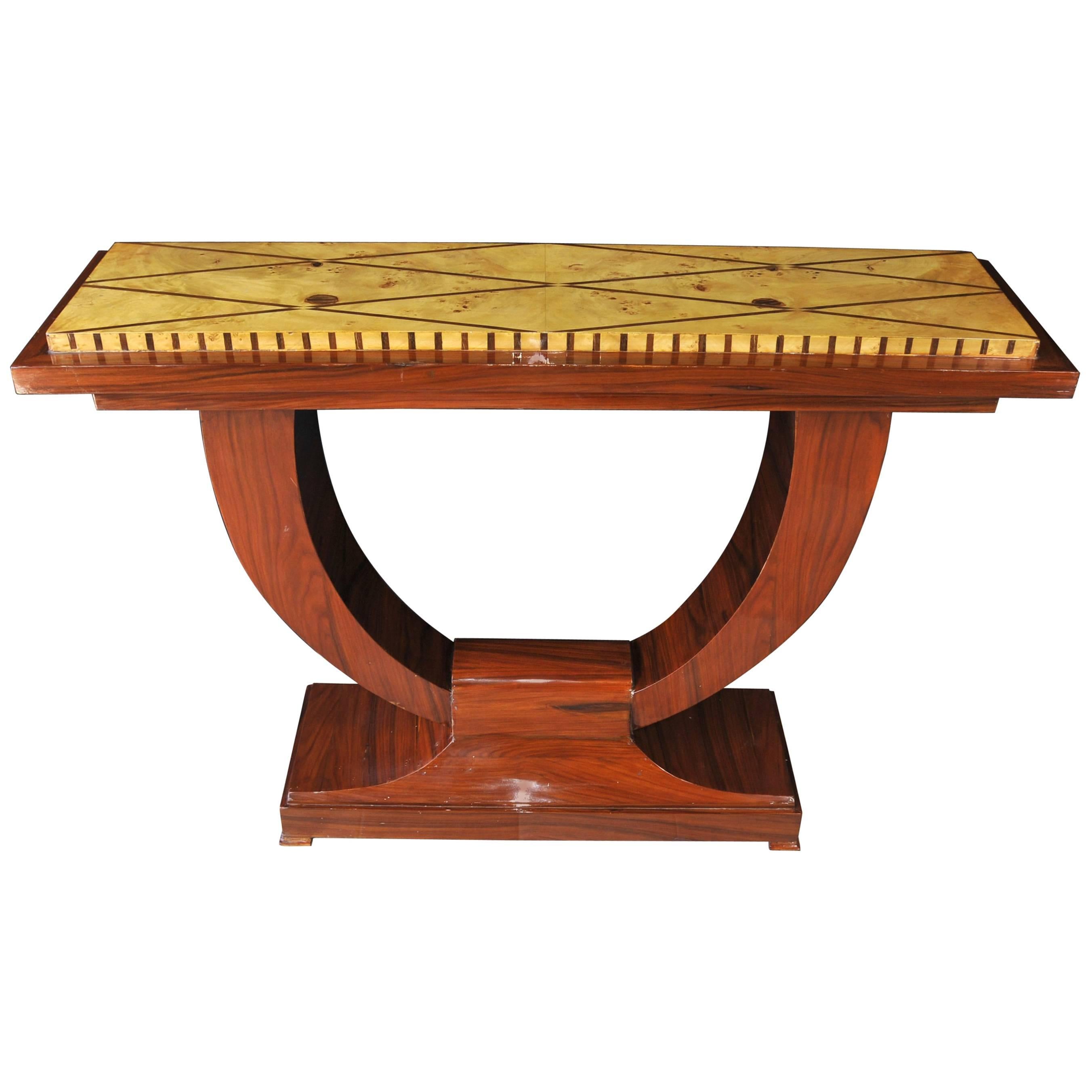Art Deco Style Ogee Rosewood Console Table Hall For Sale