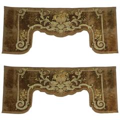 19th Century French Embroidered Valences, Pair