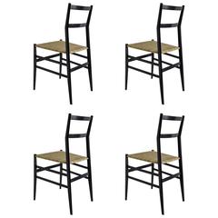 Set of Four Vintage Superleggera Chairs by Giò Ponti