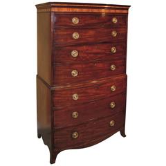 Antique Late 18th Century Mahogany Bow-Fronted Tallboy 11