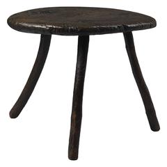 Low Circular Single Plank Top Primitive Table