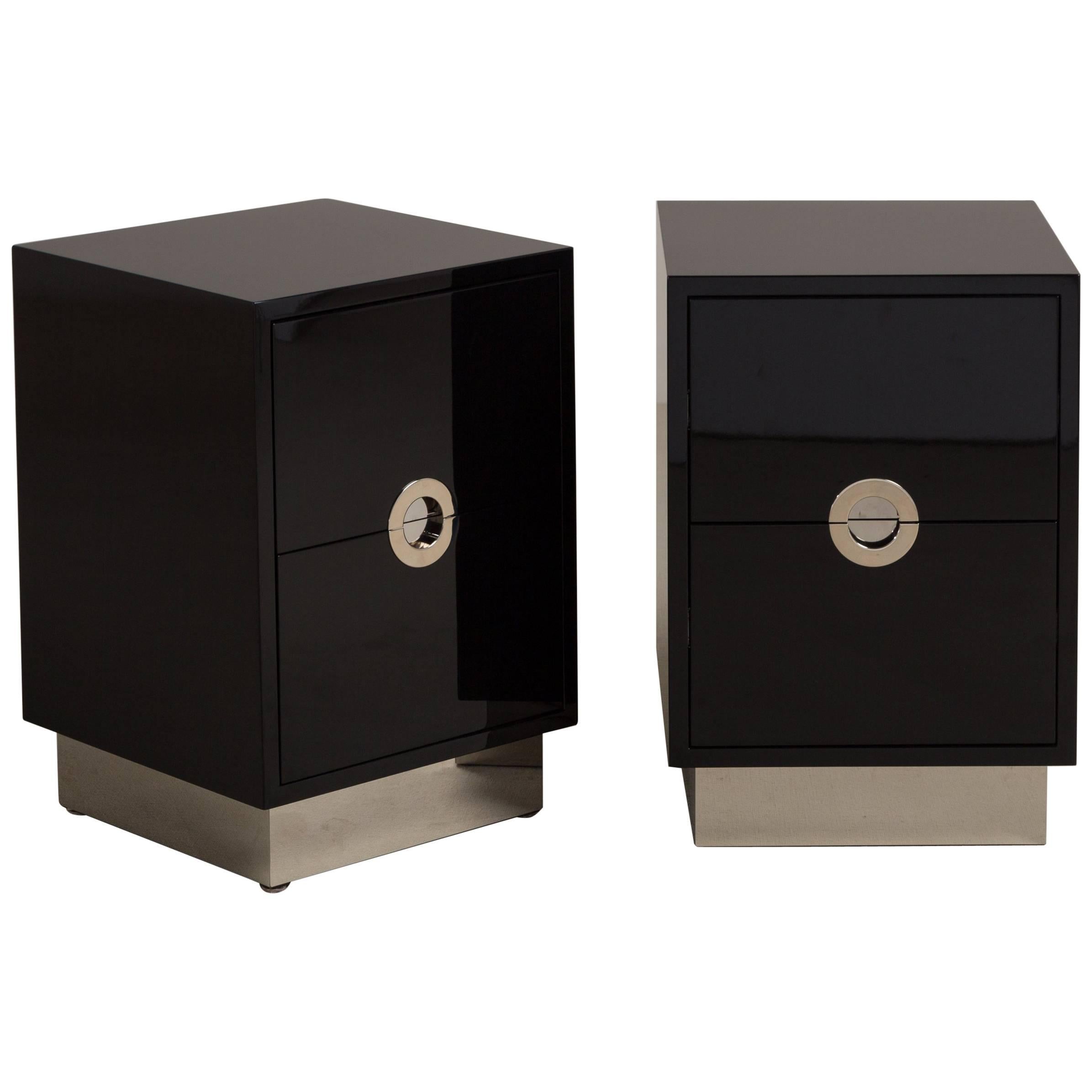 Lacquered Porthole Bedside Cabinets by Talisman Bespoke For Sale