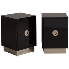 Lacquered Porthole Bedside Cabinets by Talisman Bespoke