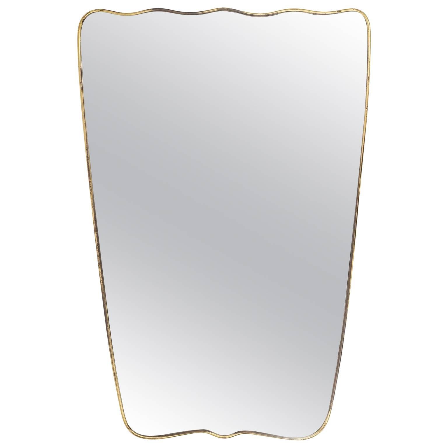 Unique Italian Brass Mirror, 1950s