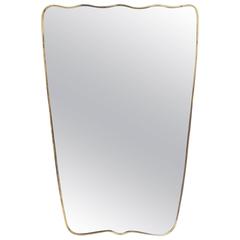 Unique Italian Brass Mirror, 1950s