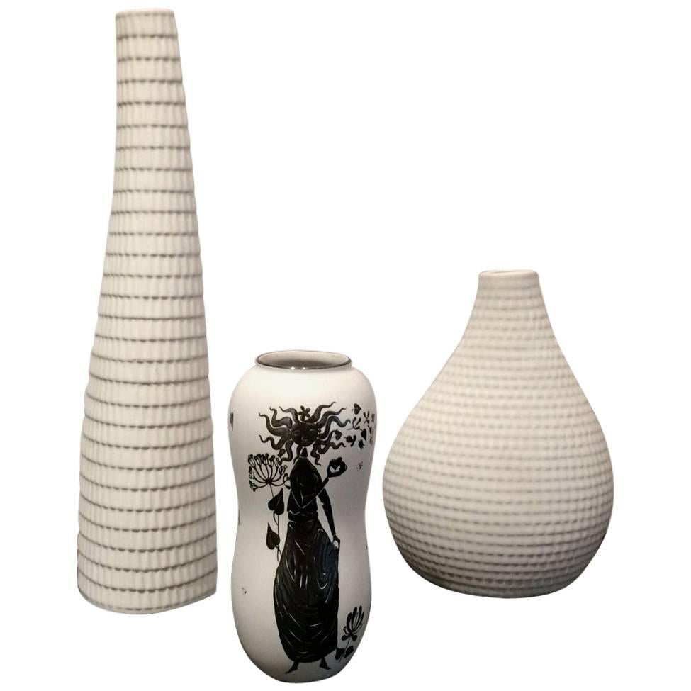Stig Lindberg for Gustavsberg Set of Three Vases