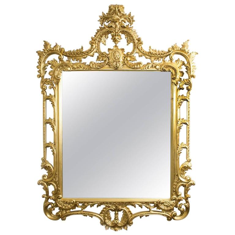 Elaborate Gilded HandCarved II Style Mirror For Sale at 1stdibs