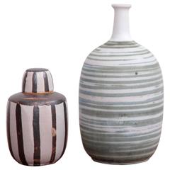 Set of Two Studio Art Pottery by Ahlstrom, California, 1960s