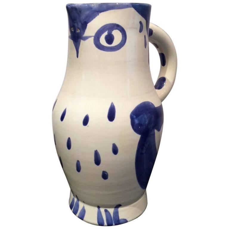 Picasso Edition Madoura Turned Pitcher "Owl" 1954 at 1stDibs | picasso ugle  vase pris, edition picasso madoura, picasso owl vase