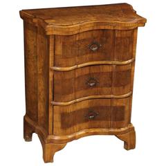 20th Century Italian Nightstand in Walnut and Burl