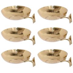 Six Extraordinary Huge and Rare 1930s Brass Wall Lamps from a German Theatre 6