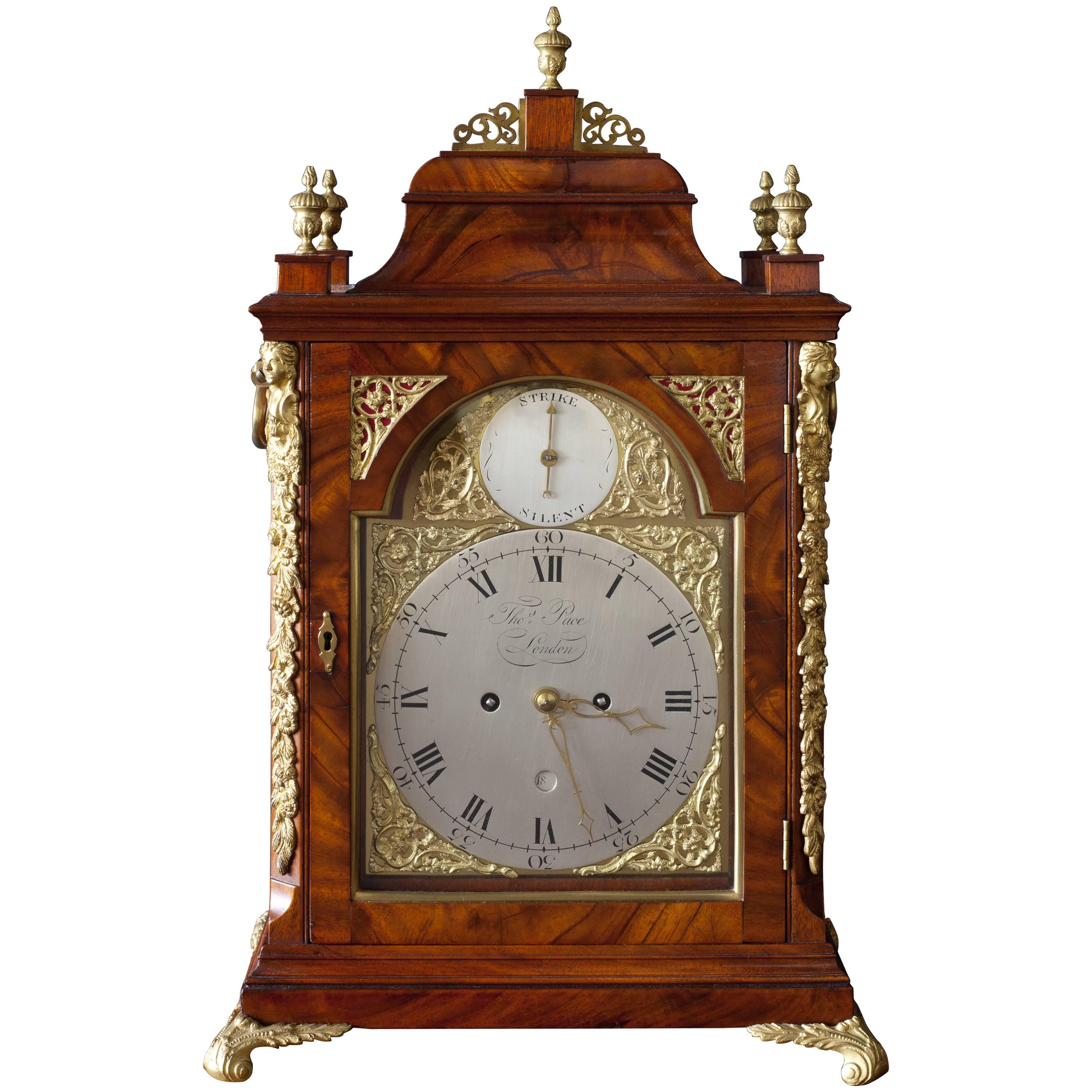 George III Bell Top Mahogany English Bracket Clock, circa 1780 For Sale