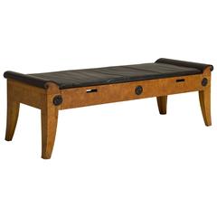 Upholstered Russian Style Bench, 1970s