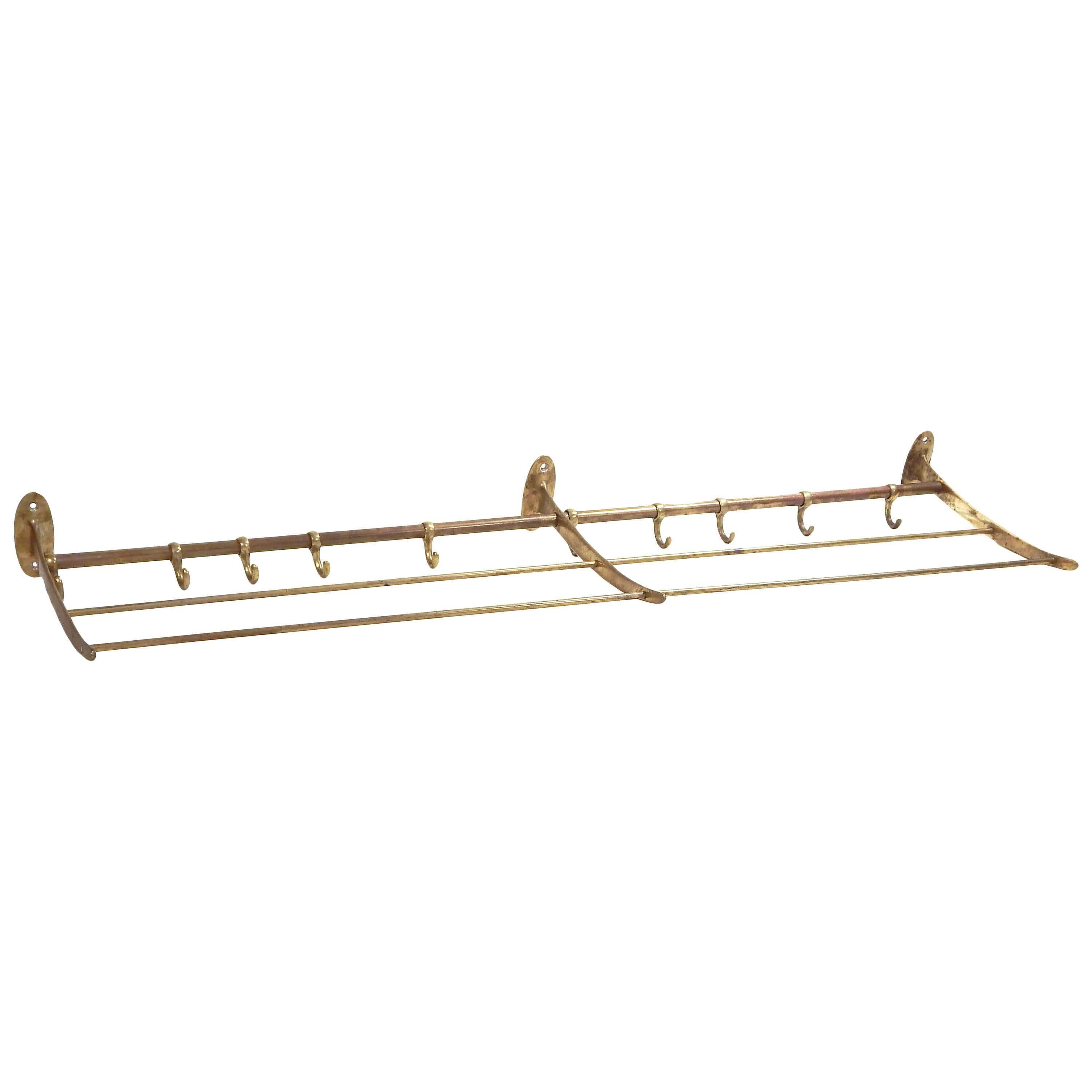 Rare Austrian Brass Hat Rack For Sale